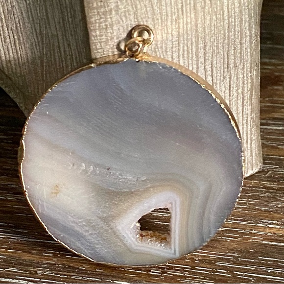 ✨Druzy✨Geode Slice Pendant Rock Stone Lapidary Specimen Necklace Pendant - Picture 5 of 7